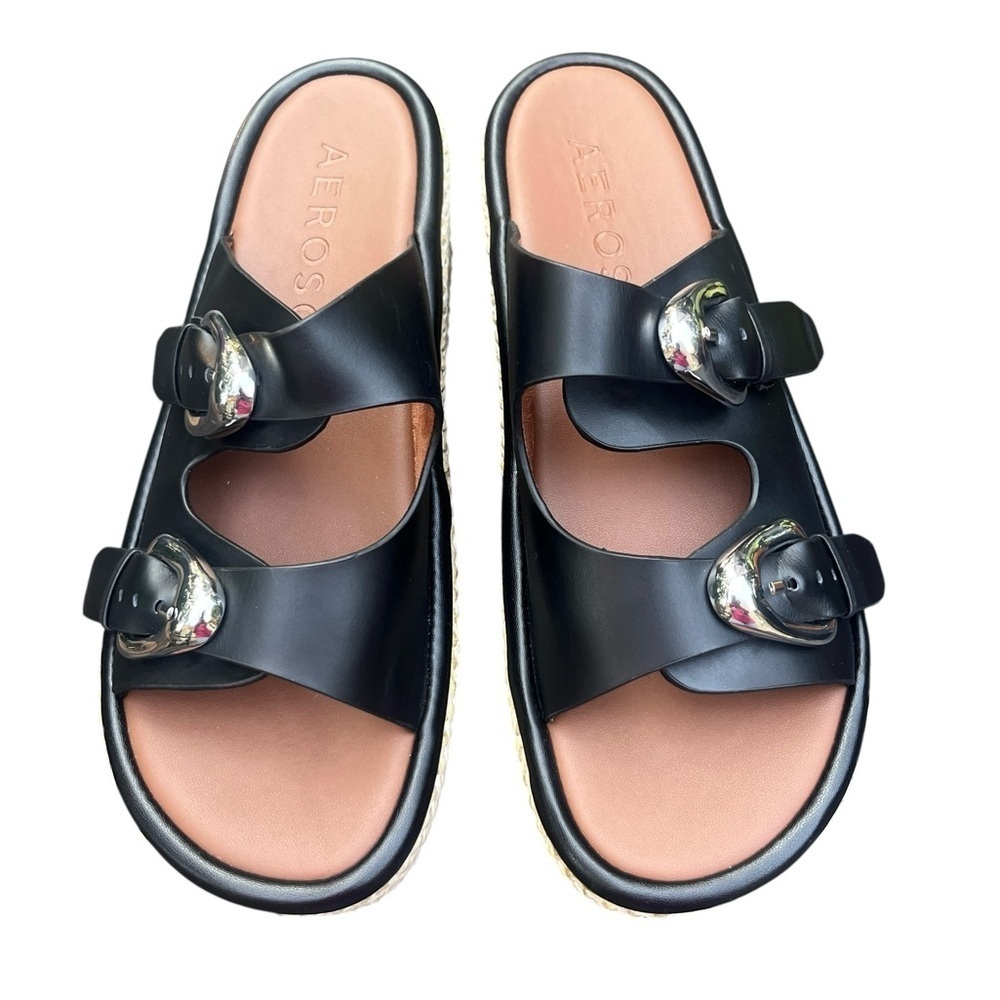 Aerosoles Women's Darcy Wedge Sandal Black Sz 10.5 - Picture 2 of 7